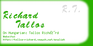 richard tallos business card